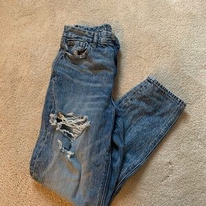 American Eagle Curvy Distressed Mom Jeans